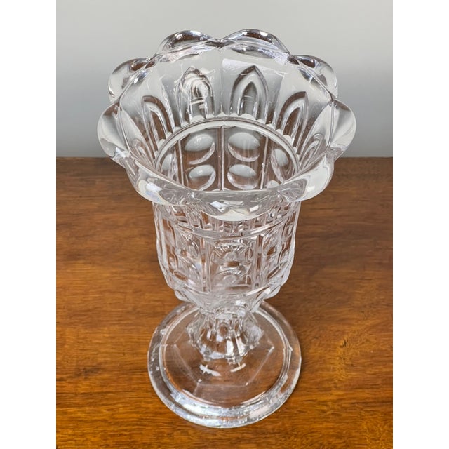 Mid 19th Century Antique Boston & Sandwich Glass Co. Gothic Arch Pressed Glass Celery Vase C. 1860–1880 For Sale - Image 5 of 9