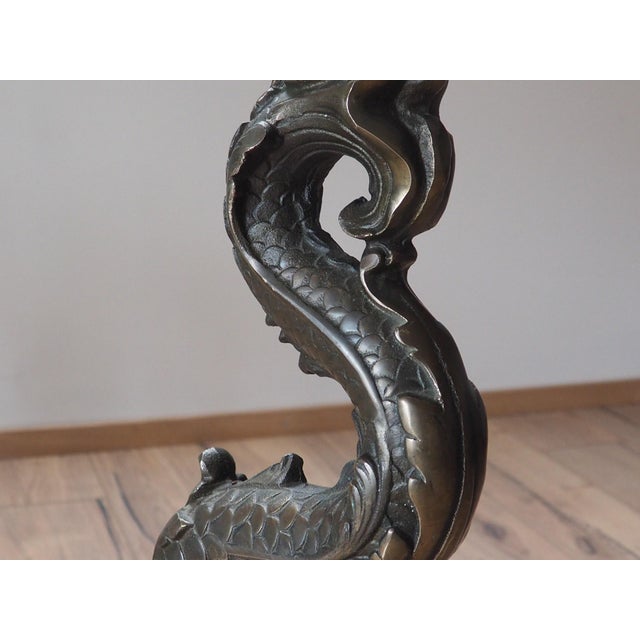 1970s Vintage Zoomorphic Dragon Lamp in Cast Metal, 1970s For Sale - Image 5 of 18