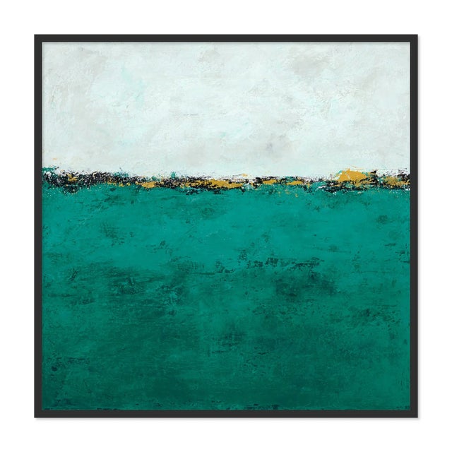Contemporary Emerald Sky by Dawn Winter, Art Print in Black Frame, Large For Sale - Image 3 of 3