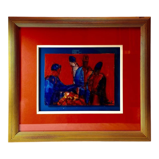 1980s French Painting Attributed to C. Poirie For Sale