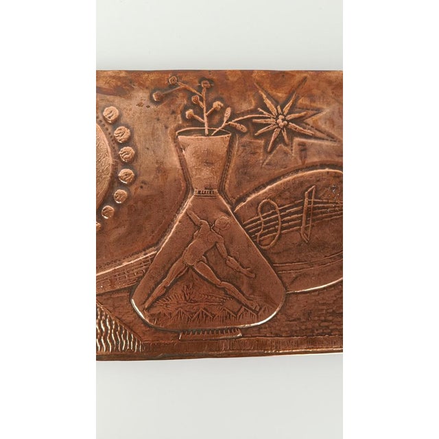 Metal Mid-Century Italian Cubist Copper Sculpture Panel, 1950s For Sale - Image 7 of 18