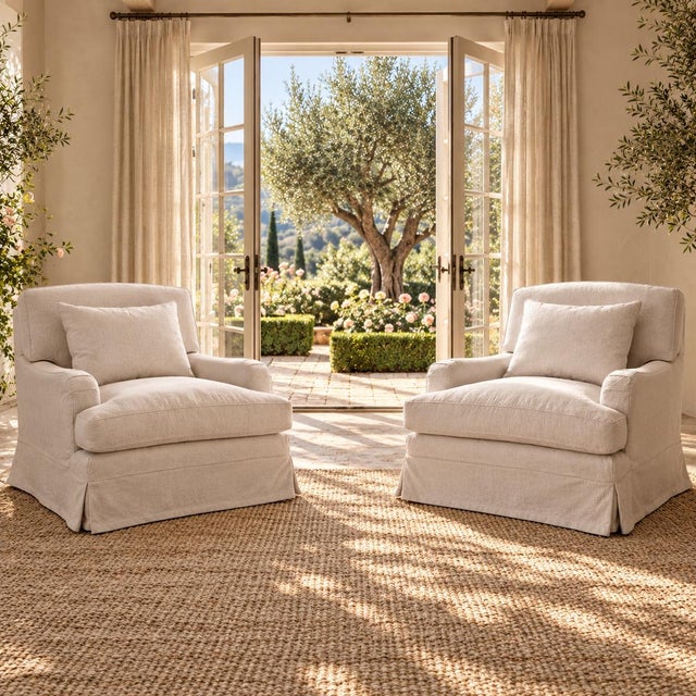 Bruce Chair - Belgian Inspired Roll Slip Covered in 100% Linen For Sale - Image 15 of 15