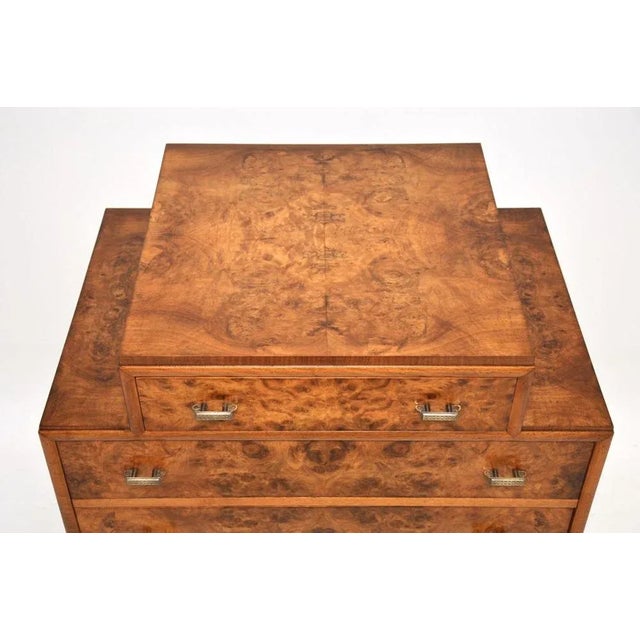 Wood Art Deco Burr Walnut Chest of Drawers, 1930 For Sale - Image 7 of 11