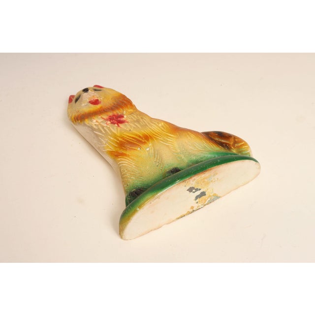 1950s Mid-Century Modern Painted Chalkware Carnival Chalk Collie Dog Sculpture / Figurine For Sale - Image 5 of 12