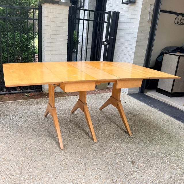 Mid Century Modern Drop Leaf Dining Table & 4 Chairs For Sale - Image 13 of 17