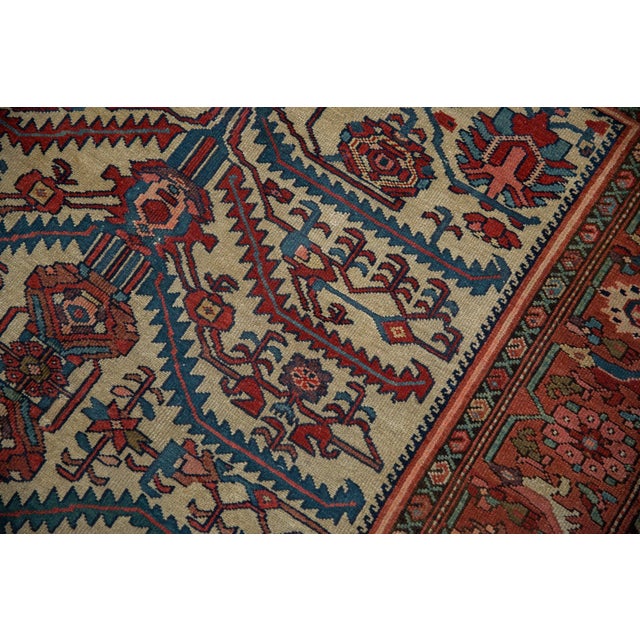 Red Antique Fine Malayer Square Rug - 4'11" x 6' For Sale - Image 8 of 11