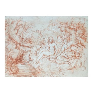 Harold Hope Read Female Nude in English Garden Landscape For Sale