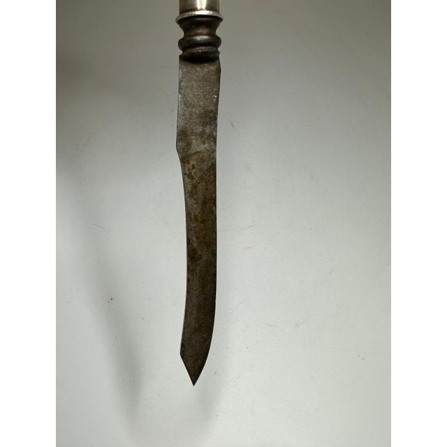 17th Century Dutch Solid Silver Figural Knife & Fork Set For Sale - Image 4 of 10
