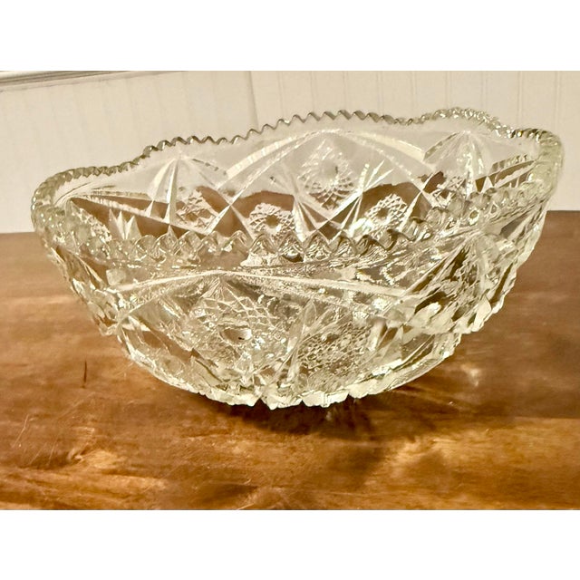 American Brilliant Cut Glass Bowl For Sale - Image 4 of 12