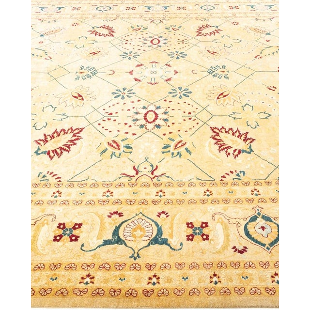 Solo Rugs Mogul, One-of-a-Kind Hand-Knotted Area Rug in Ivory, 9' 1" x 11' 9" For Sale - Image 4 of 8