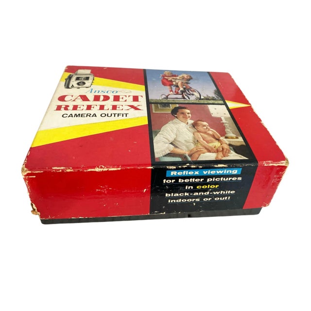 Mid-Century Modern Vintage Ansco Cadet Reflex Camera W/ Flash, Manual, Original Box *B&w and Color For Sale - Image 3 of 8