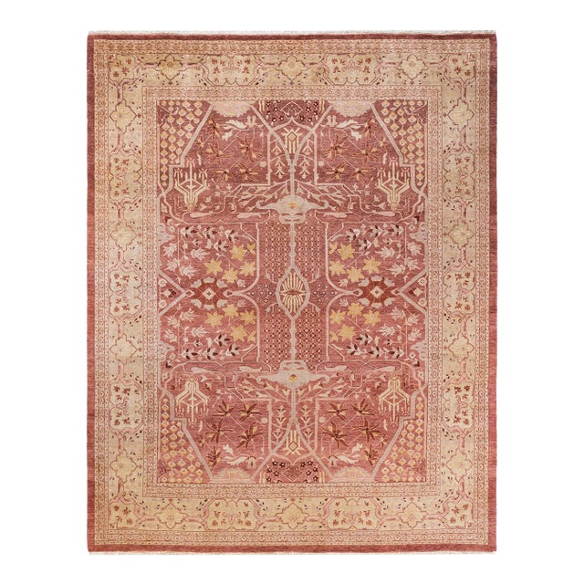 Eclectic, One-of-a-Kind Hand-Knotted Area Rug - Pink, 8' 3" x 10' 6" For Sale
