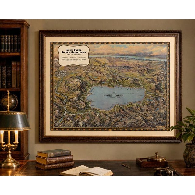 Vintage Lake Tahoe Birds-Eye View Pictorial Map from Gerald A. Eddy, 1945 For Sale - Image 9 of 10