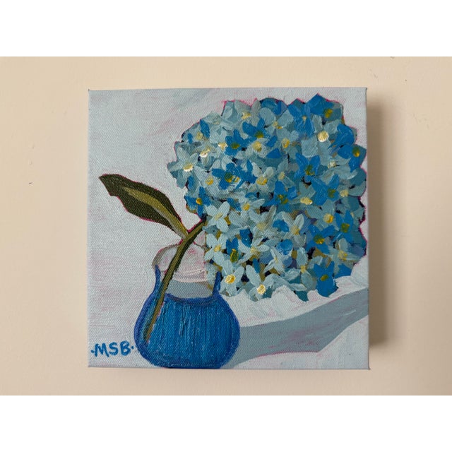 Abstract Modern Abstract Floral Folk Art Acrylic Painting on Canvas, Signed, Framed, Dated For Sale - Image 3 of 8