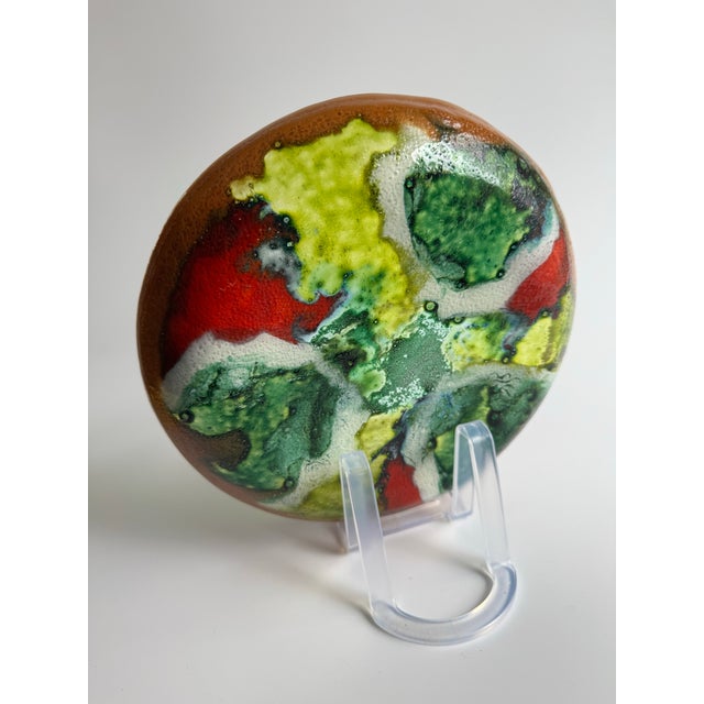 Mid-Century Fused Art Glass Plate For Sale - Image 4 of 9