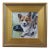 Corgi Dog Puppy Portrait Painting Including the Antiqued Gold Wood Frame For Sale