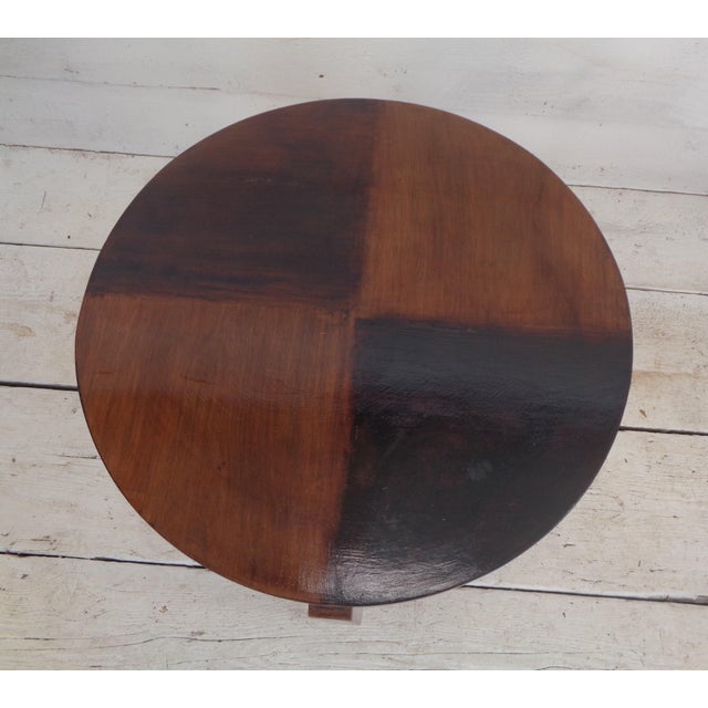 Art Deco Walnut Coffee Table with Curved Legs and Ebonized Segmented Top, 1930s For Sale - Image 9 of 15