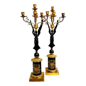 Large Hollywood Regency Candlesticks - a Pair