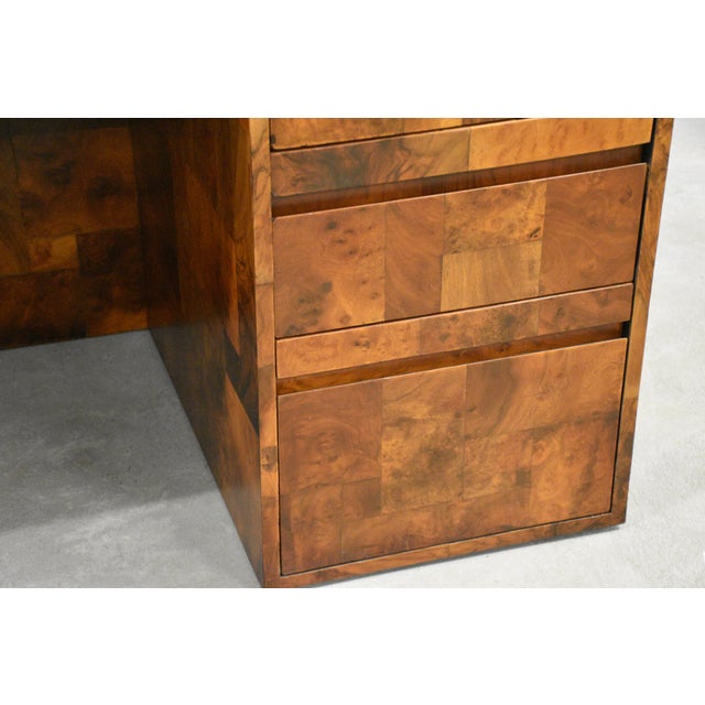 1970s Paul Evans Cityscape Patchwork Burl Desk For Sale - Image 13 of 13