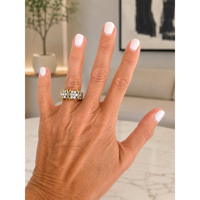 Vintage Italian 18k Gold Diamond Openwork Ring, 2.20 Carats, Circa 1980, Size 6.75 For Sale - Image 17 of 17