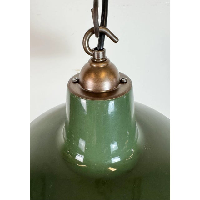 Metal Industrial Green Enamel Factory Pendant Lamp from Multi Electrical Co., 1960s For Sale - Image 7 of 18