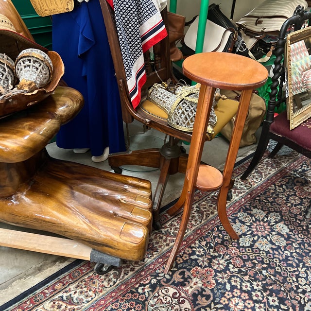 Up for consideration is a beautiful vintage minimalist Scandinavian style wooden tall plant stand. This would look lovely...
