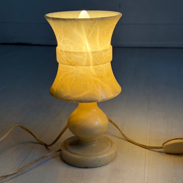 1960s Vintage Alabaster Lamps, 1960s, Set of 2 For Sale - Image 5 of 14