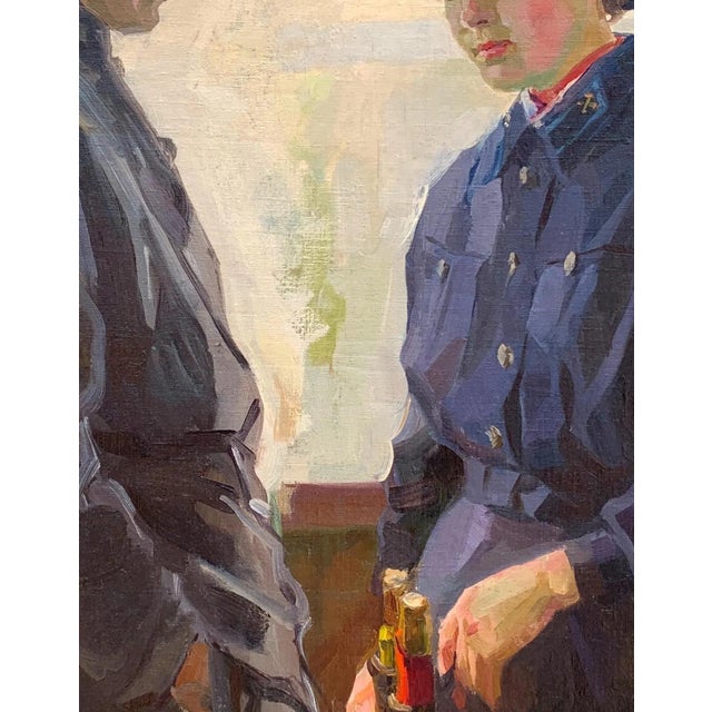 Oil Painting, Socialist Realism Art, 1959 For Sale - Image 4 of 6
