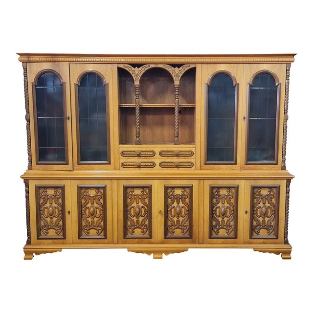 Wood Italian Double Body Bookcase, 1970s For Sale - Image 7 of 7