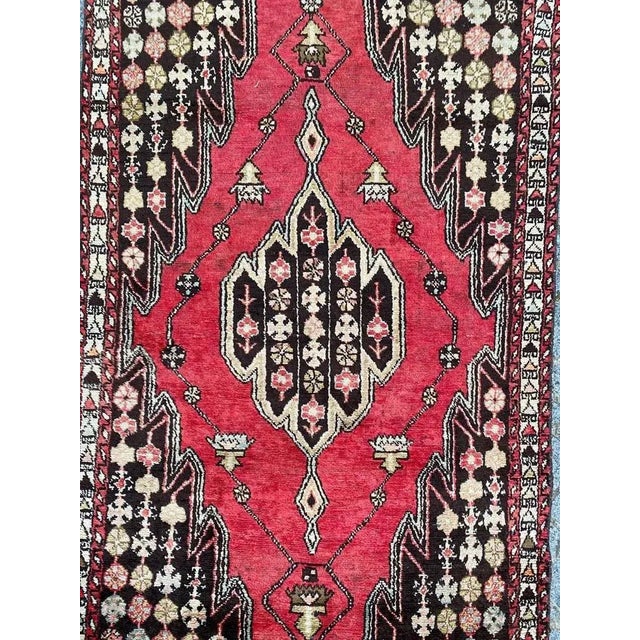 1950s Vintage Rustic Wool Mazlaghan Rug, 1950s For Sale - Image 5 of 18