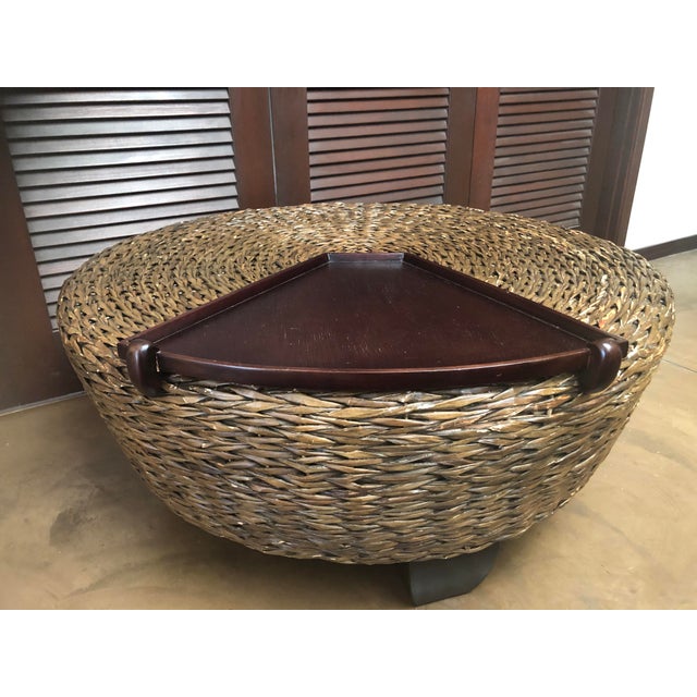 Large Rattan Coffee Table With Floating Table Top For Sale - Image 13 of 13