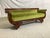 Traditional 19th Century Antique Mahogany Regency Settee in Chartreuse Velvet For Sale - Image 3 of 7