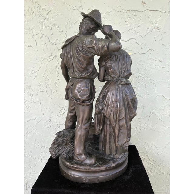 Early 20th Century French Figural Sculpture Depicting “The Angelus” by Onnaing, Early 20th Century For Sale - Image 5 of 12