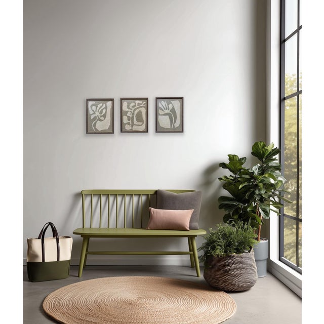Contemporary Contemporary Abstract Botanical Paintings on Canvas by r.k. Red - Set of Three For Sale - Image 3 of 8