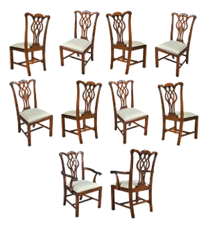 Niagara Furniture Ndrac 102z Mahogany Chippendale Chairs, Set of 10