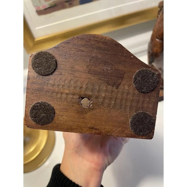 Wood 18th Century Hand-Carved Italian Carved Wood Figurines (Circa 1760) - A Pair For Sale - Image 7 of 8