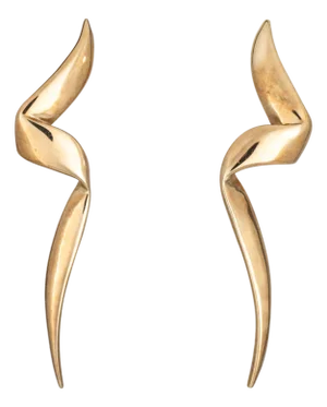 C1983 Tiffany & Co Chrysalis Earrings 18k Yellow Gold Ribbon Signed Picasso
