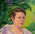 Beautiful impressionist mid-century portrait of a woman in a garden setting by Philadelphia artist Sol Jasner (American,...