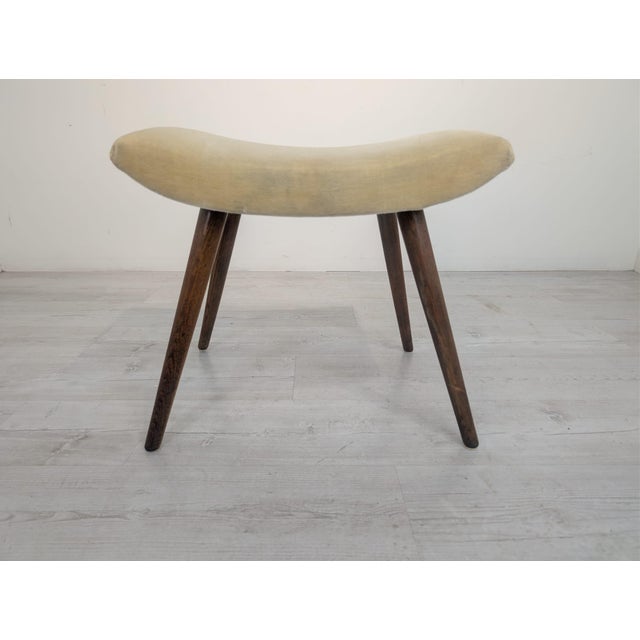 Beige Vintage Pouf in Fabric, 1960s For Sale - Image 8 of 11