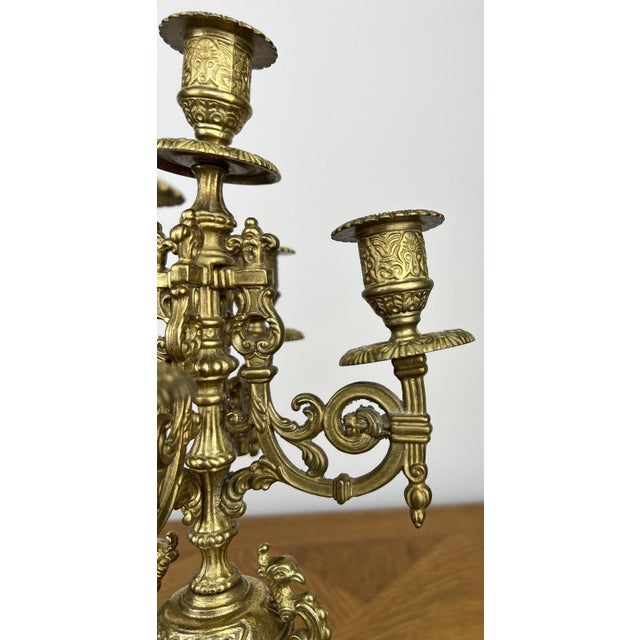 Vintage French Style Ornate Candleholders, Set of 2 For Sale - Image 11 of 16