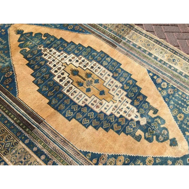 Vintage Hand Knotted Turkish Area Rug - 110" X 67" For Sale In Raleigh - Image 6 of 11