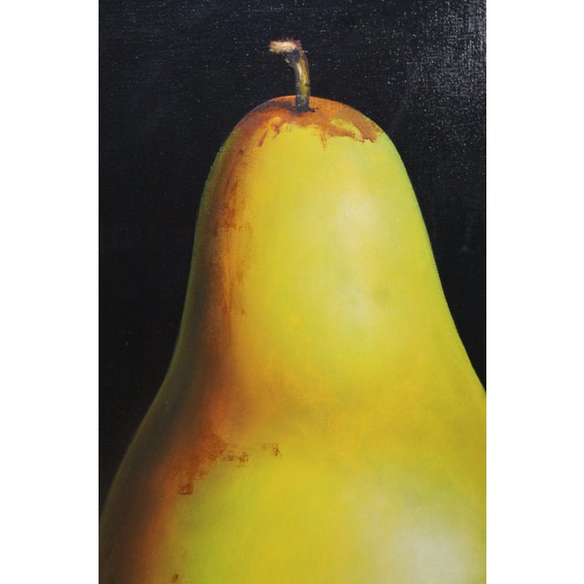 1990s Chiaroscuro Still Life Oil Painting Canvas of Pears For Sale - Image 11 of 13