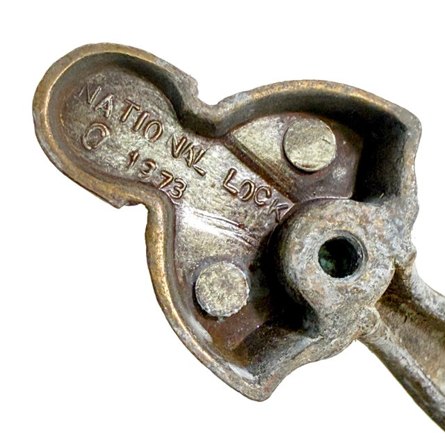 Vintage set of 8 decorative cabinet drawer pulls by National Lock Company, featuring ornate twisted bar handles with...