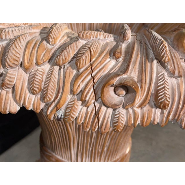 1970s Carved Wood Wheat Sheaf Dining Table Base by Chelini of Florence Italy, 1970s For Sale - Image 5 of 12