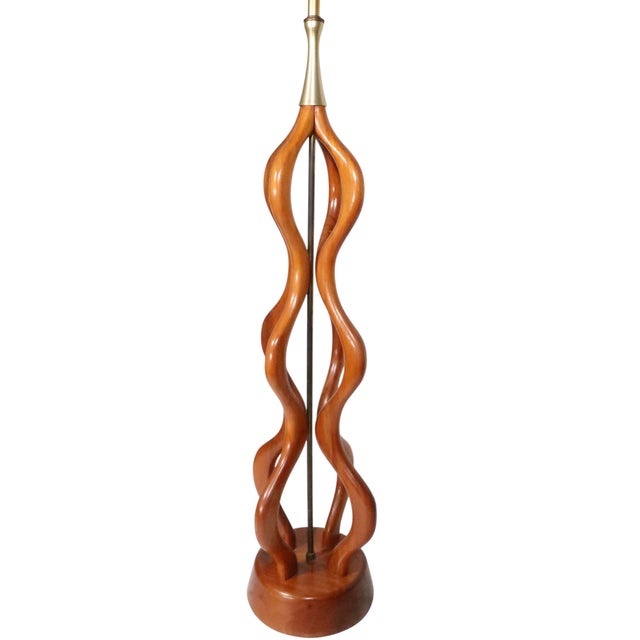 Mid 20th Century Sculptural Wood Mid Century Table Lamp by w.h. Woolums Att. To David Shreve For Sale In New York - Image 6 of 10