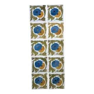 Decorative Fireplace Tiles, Set of 10 For Sale