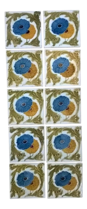 Decorative Fireplace Tiles, Set of 10