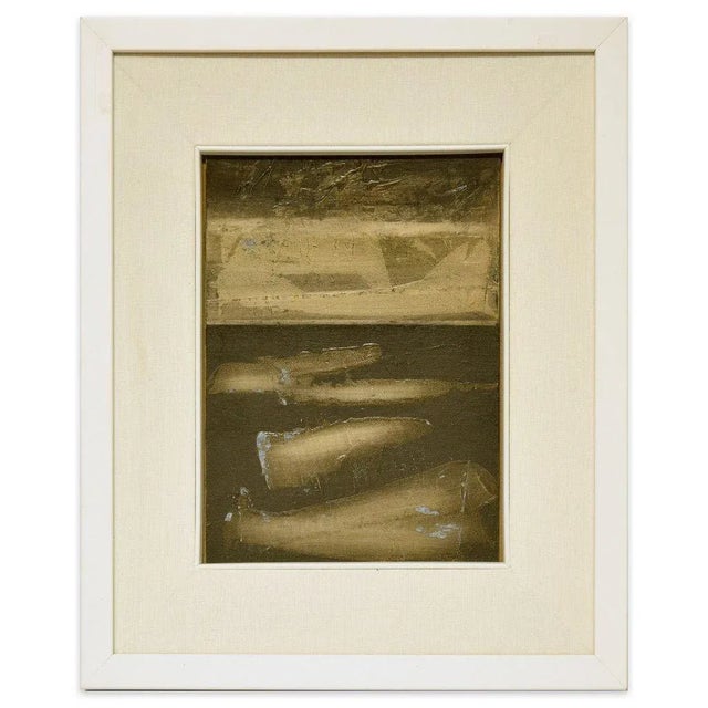 Image dimensions: 29 x 19 cm. Black composition is a beautiful original mixed media on canvas, realized by Mario Sinisca...