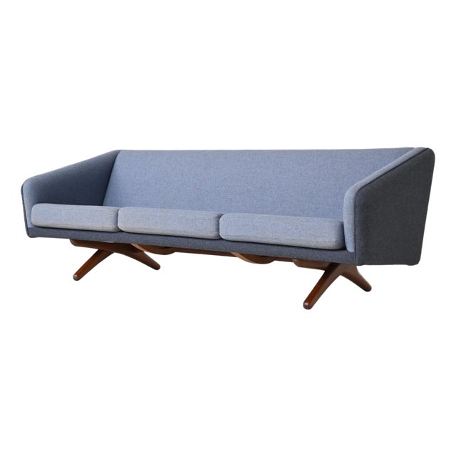 Model Ml-90 3-Seater Sofa by Illum Wikkelso for Laursen, Denmark, 1960s For Sale