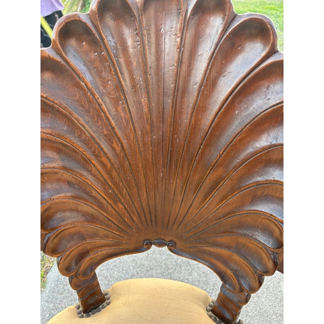 Chestnut Mid 20th Century Vintage Italian Hand Carved Grotto Chair For Sale - Image 8 of 10